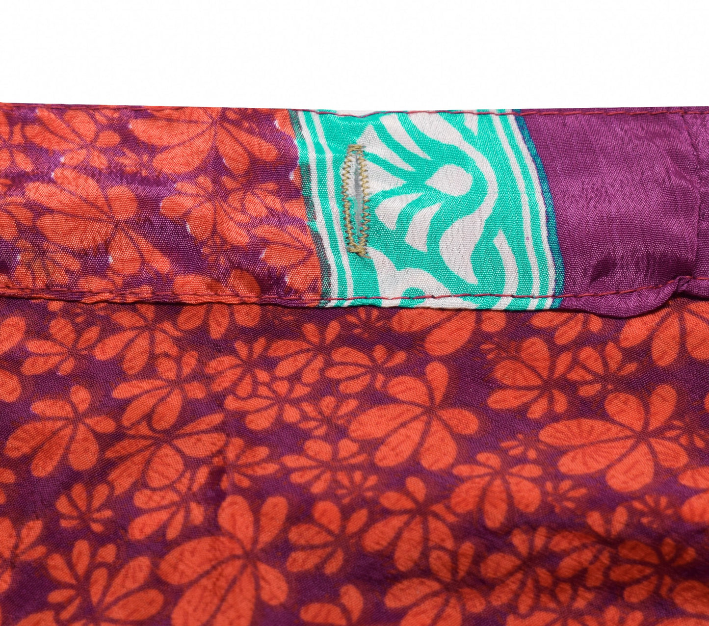 Sushila Vintage Floral Saree Magic Wrap Red Reversible Art Silk Skirt Beach Dress