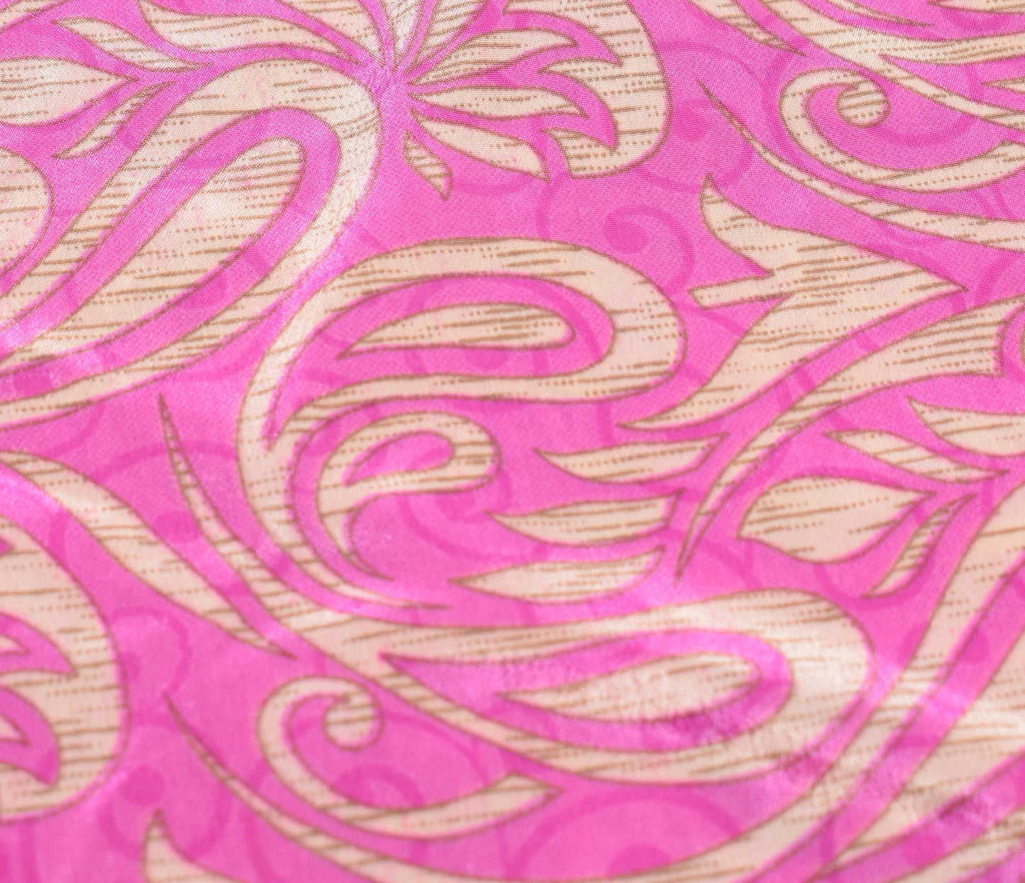 Sushila Vintage Handmade Saree Magic Wrap Reversible Skirt Art Silk Beach Dress Pink