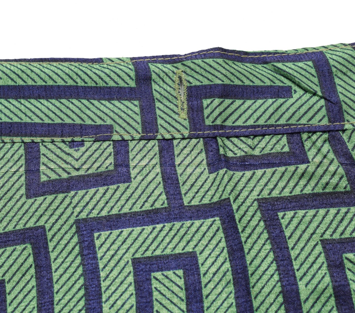 Sushila Vintage Green Art Silk Saree Magic Wrap Reversible Skirt Beach Dress