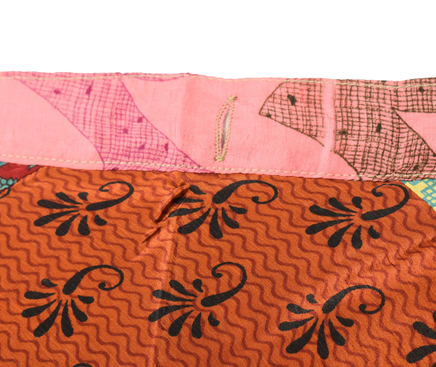 Sushila Vintage Patchwork Magic Wrap Art Silk Saree Reversible Skirt Beach Dress