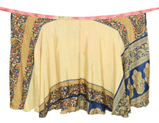 Sushila Vintage Patchwork Magic Wrap Art Silk Saree Reversible Skirt Beach Dress