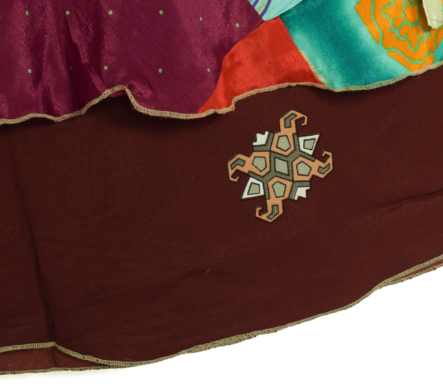 Sushila Vintage Patchwork Magic Wrap Art Silk Saree Reversible Skirt Beach Dress