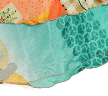 Sushila Vintage Patchwork Magic Wrap Art Silk Saree Reversible Skirt Beach Dress