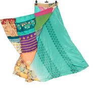 Sushila Vintage Patchwork Magic Wrap Art Silk Saree Reversible Skirt Beach Dress