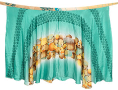 Sushila Vintage Patchwork Magic Wrap Art Silk Saree Reversible Skirt Beach Dress