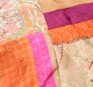 Sushila Vintage Patchwork Magic Wrap Art Silk Sari Reversible Skirt Beach Dress