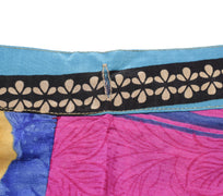 Sushila Vintage Patchwork Magic Wrap Art Silk Sari Reversible Skirt Beach Dress