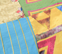Sushila Vintage Patchwork Magic Wrap Art Silk Saree Reversible Skirt Beach Dress