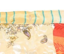 Sushila Vintage Patchwork Magic Wrap Art Silk Saree Reversible Skirt Beach Dress