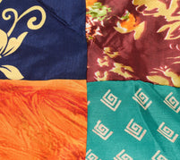 Sushila Vintage Patchwork Magic Wrap Art Silk Saree Reversible Skirt Beach Dress