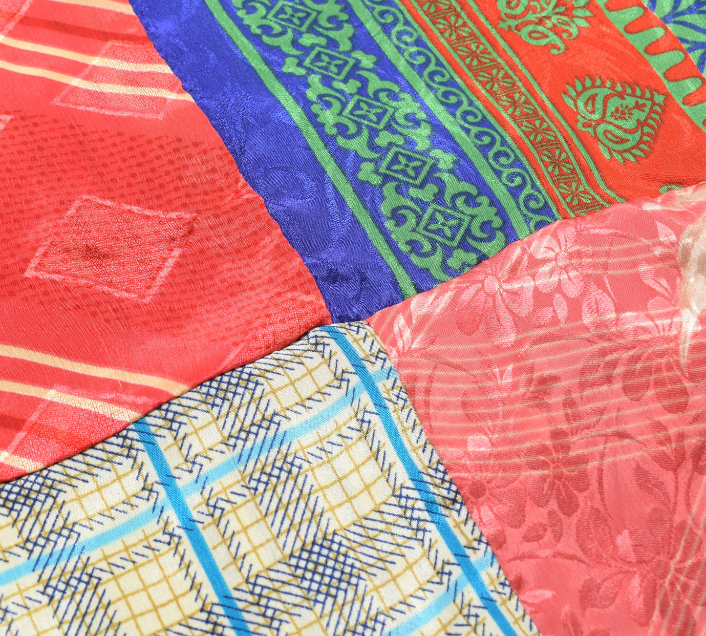 Sushila Vintage Patchwork Magic Wrap Silk Saree Reversible Skirt Beach Dress