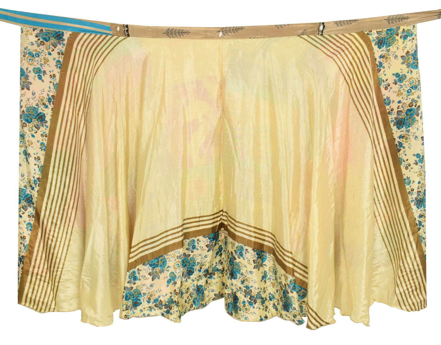 Sushila Vintage Patchwork Magic Wrap Silk Saree Reversible Skirt Beach Dress