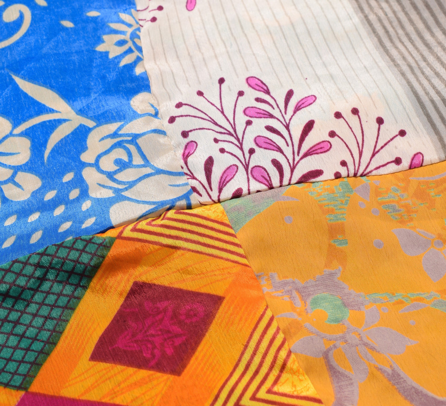 Sushila Vintage Patchwork Magic Wrap Silk Saree Reversible Skirt Beach Dress
