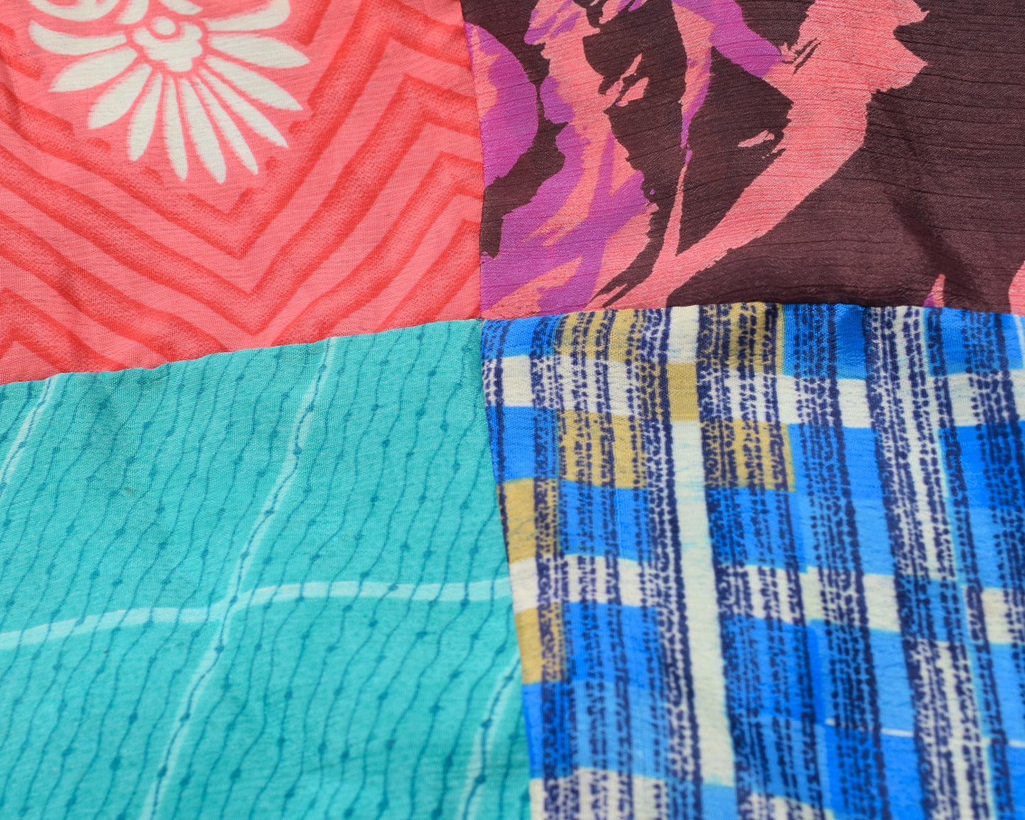 Sushila Vintage Patchwork Magic Wrap Silk Saree Reversible Skirt Beach Dress