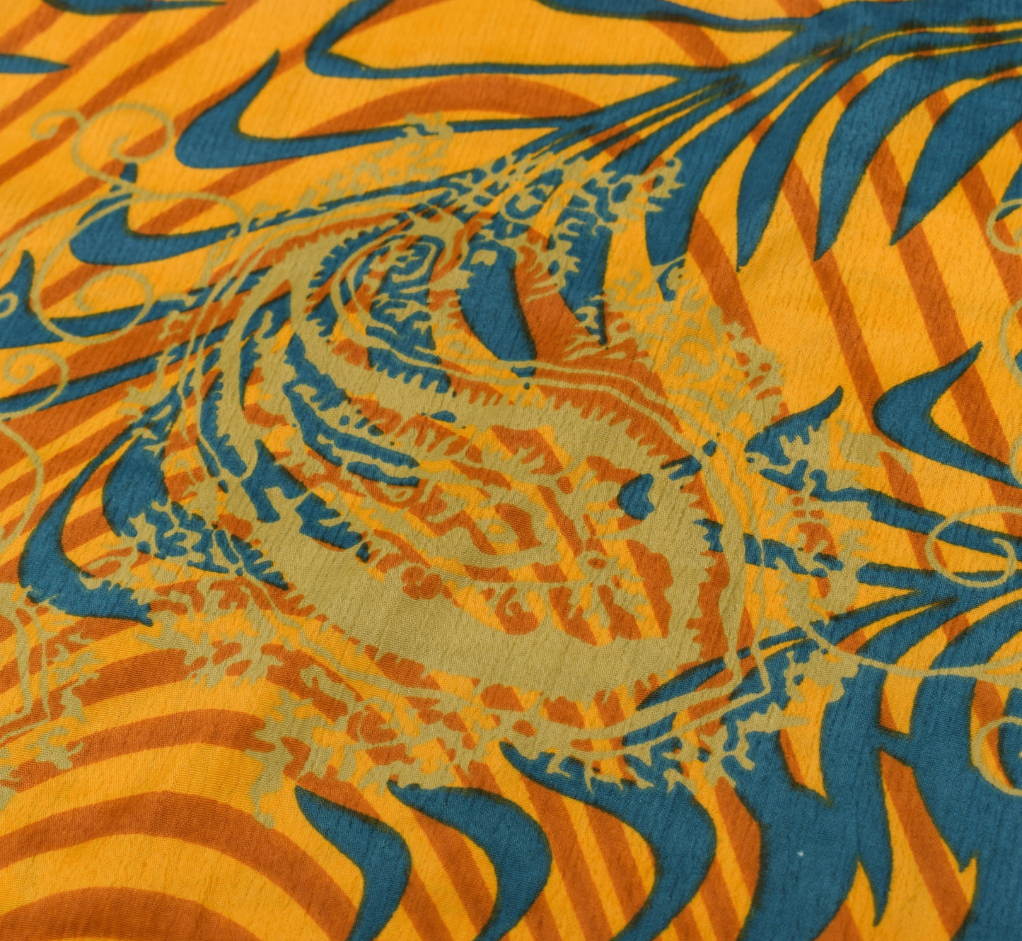 Sushila Vintage Yellow Art Silk Saree Magic Wrap Reversible Skirt Beach Dress Hippie