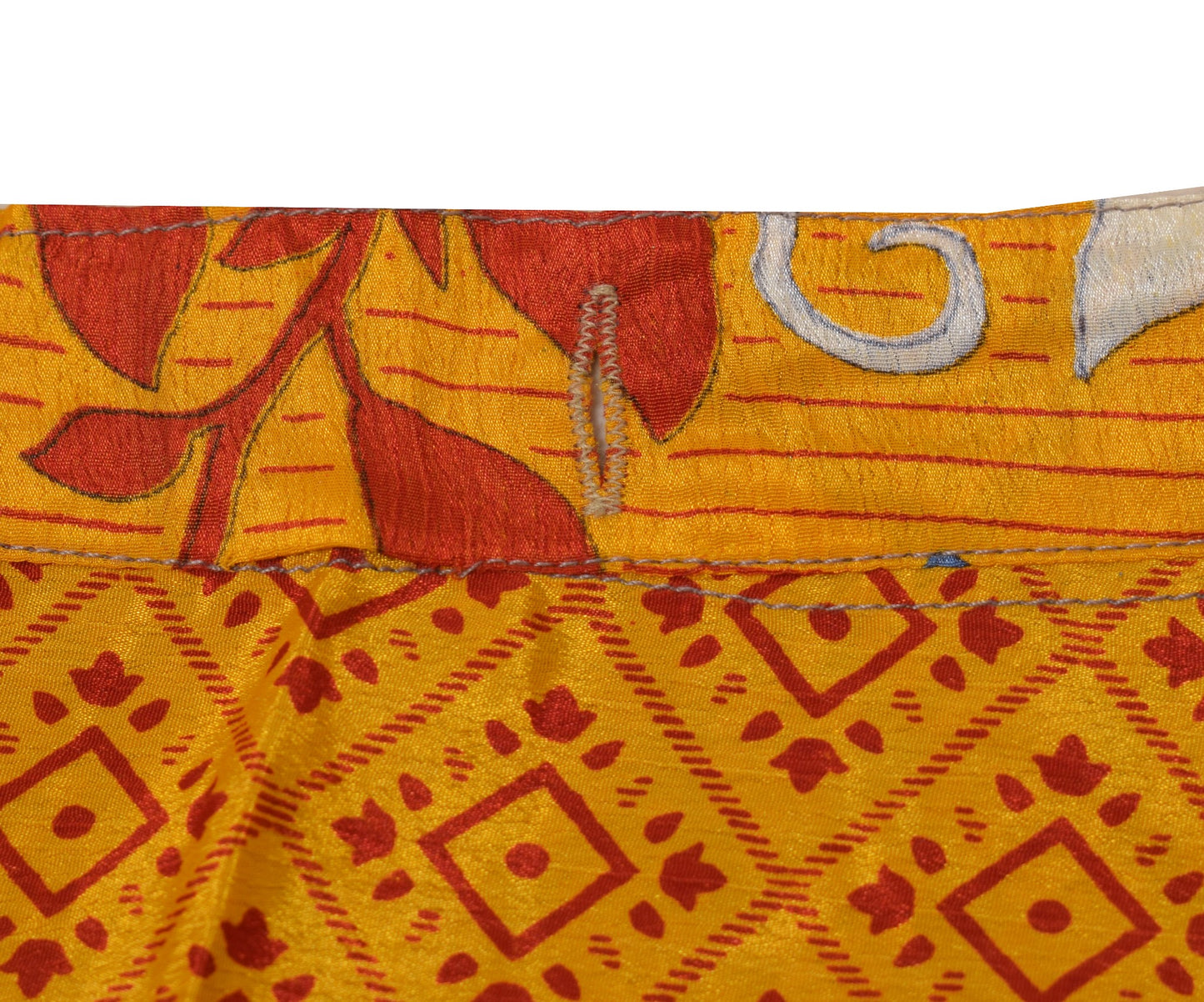 Sushila Vintage Art Silk Saree Magic Wrap Orange Green Reversible Skirt Beach Dress