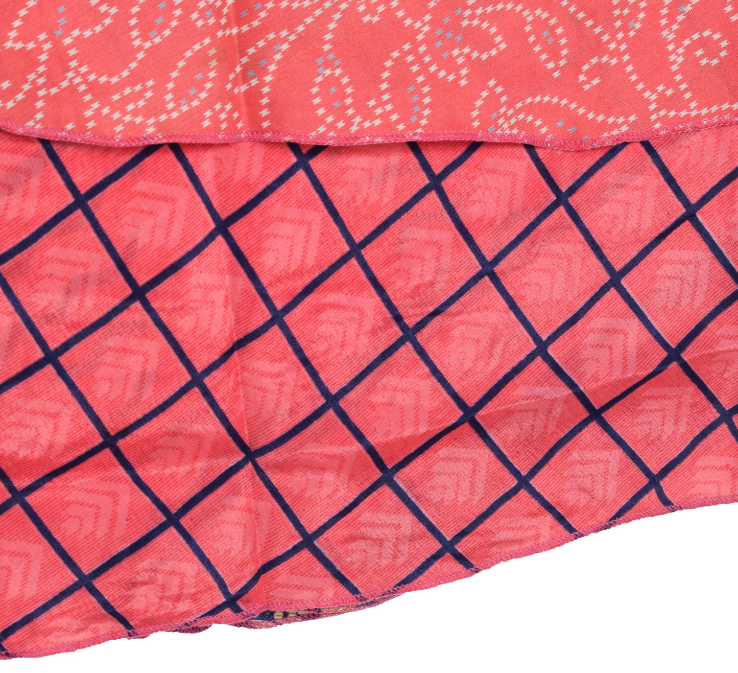 Sushila Vintage Pink Art Silk Saree Magic Wrap Reversible Skirt Beach Dress Hippie