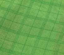Sushila Vintage Green Checks Silk Saree Magic Wrap Reversible Skirt Beach Dress