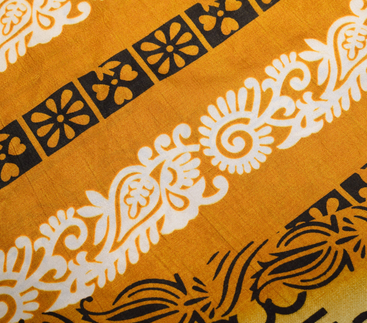 Sushila Vintage Art Silk Saree Magic Wrap Reversible Skirt Floral Beach Dress