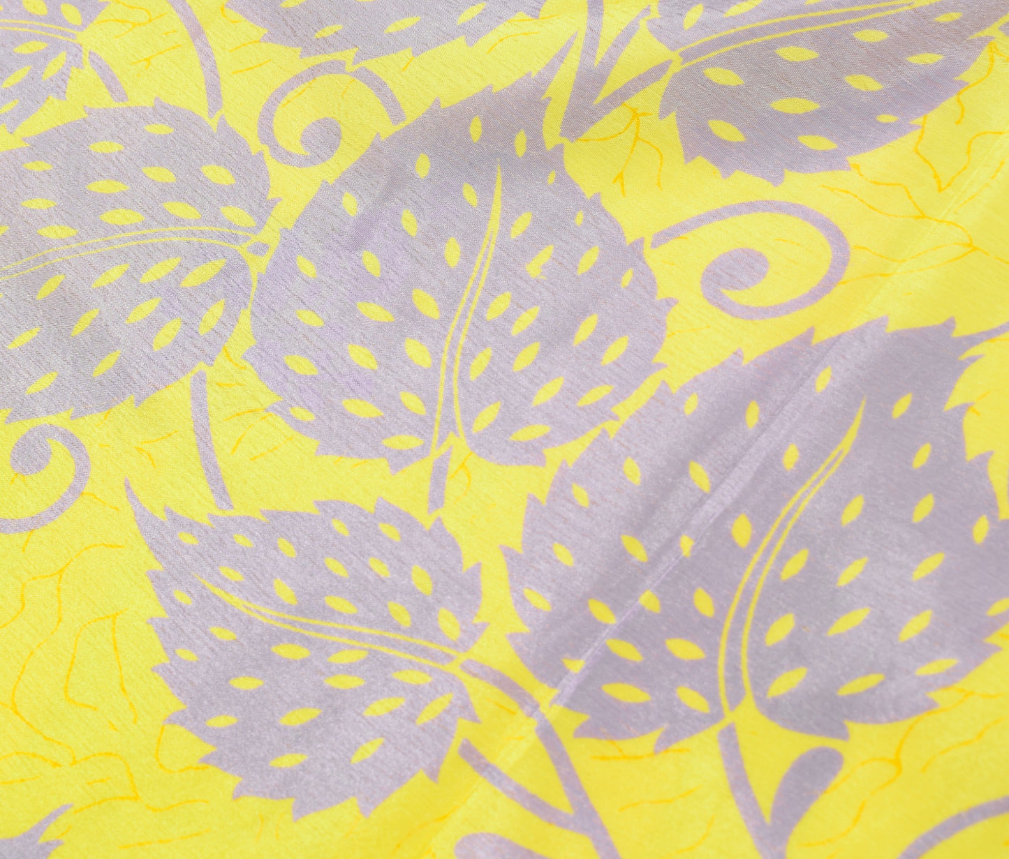 Sushila Vintage Art Silk Saree Magic Wrap Reversible Skirt Floral Yellow Beach Dress