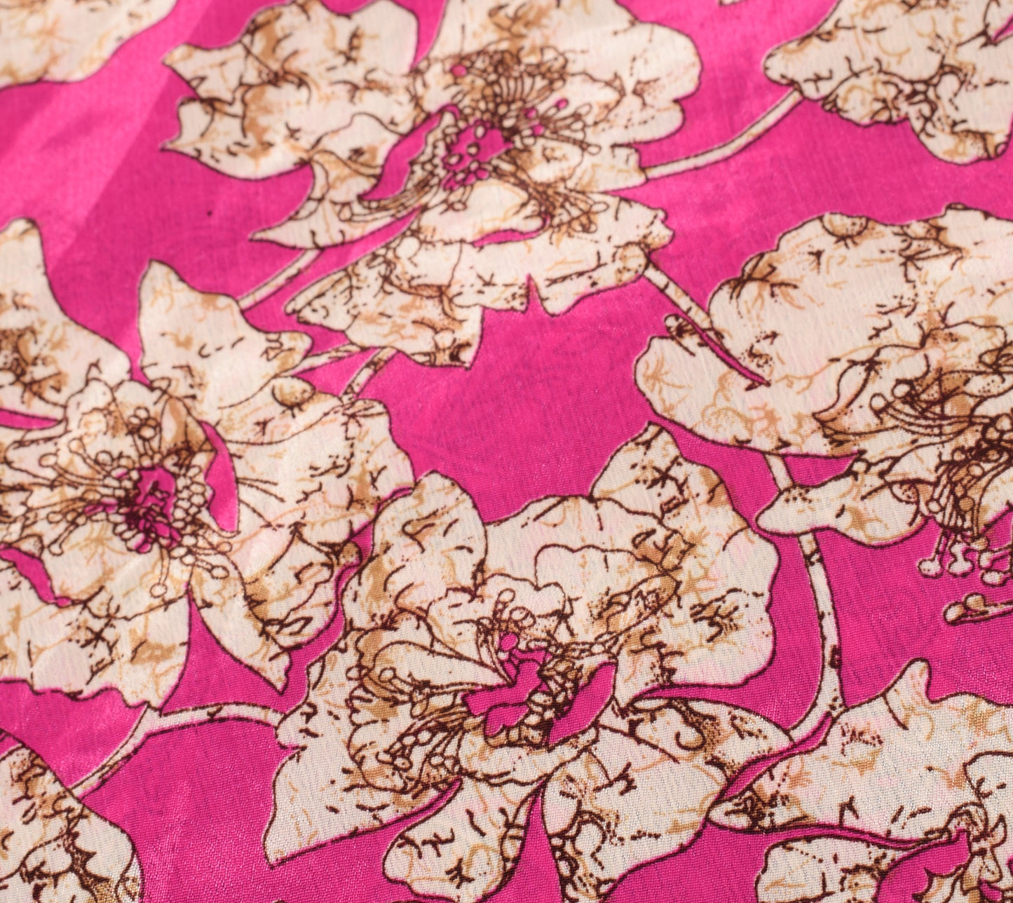 Sushila Vintage Magic Wrap Floral Pink Saree Reversible Skirt Art Silk Beach Dress