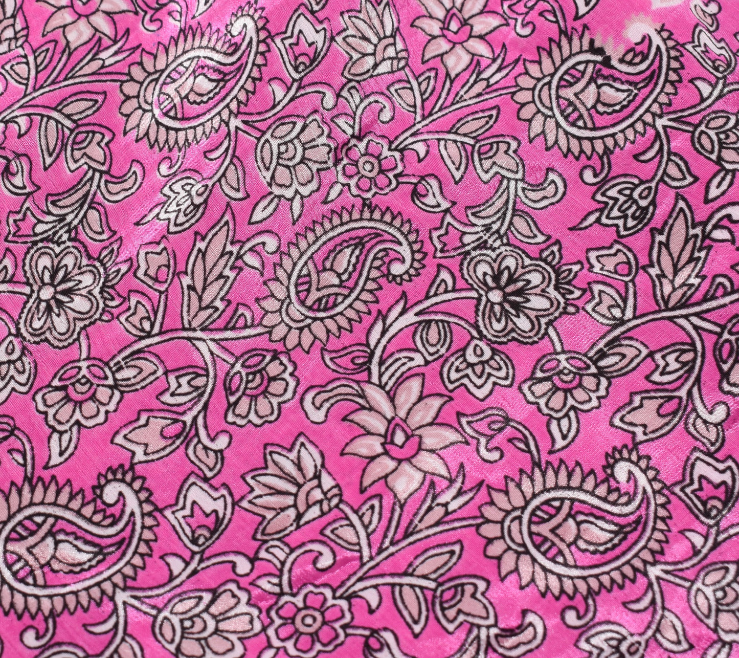 Sushila Vintage Magic Wrap Floral Pink Saree Reversible Skirt Art Silk Beach Dress