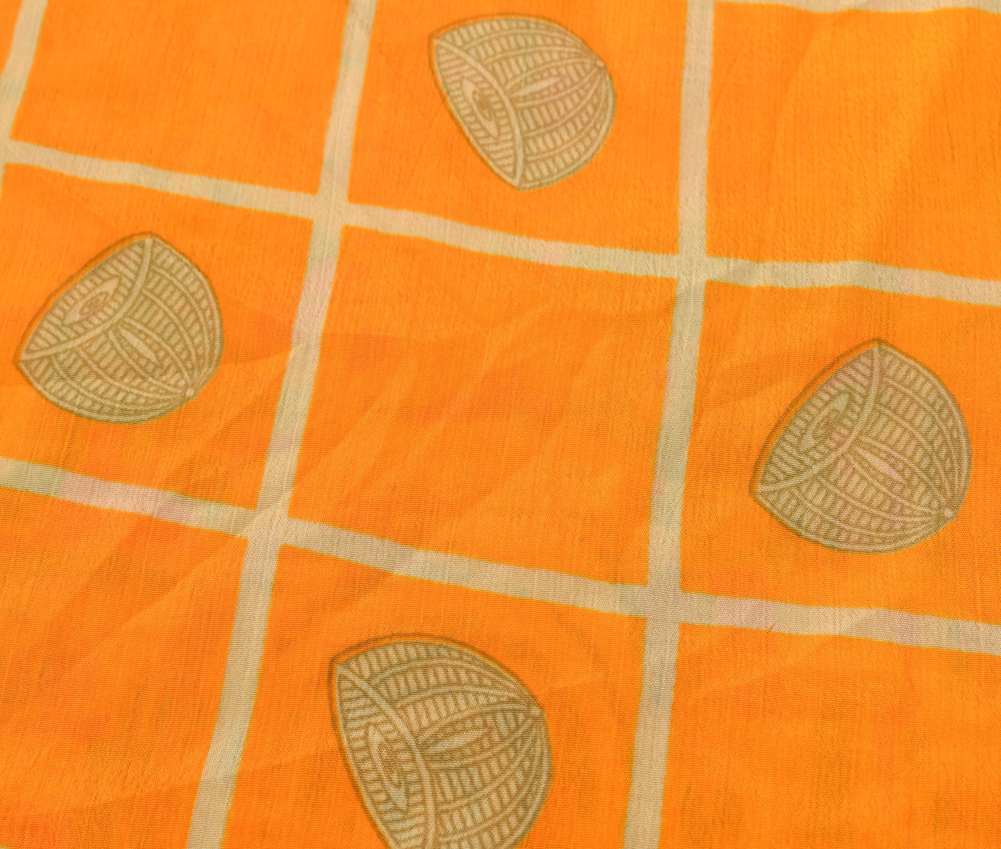 Sushila Vintage Orange Saree Magic Wrap Reversible Skirt Art Silk Beach Dress Hippie