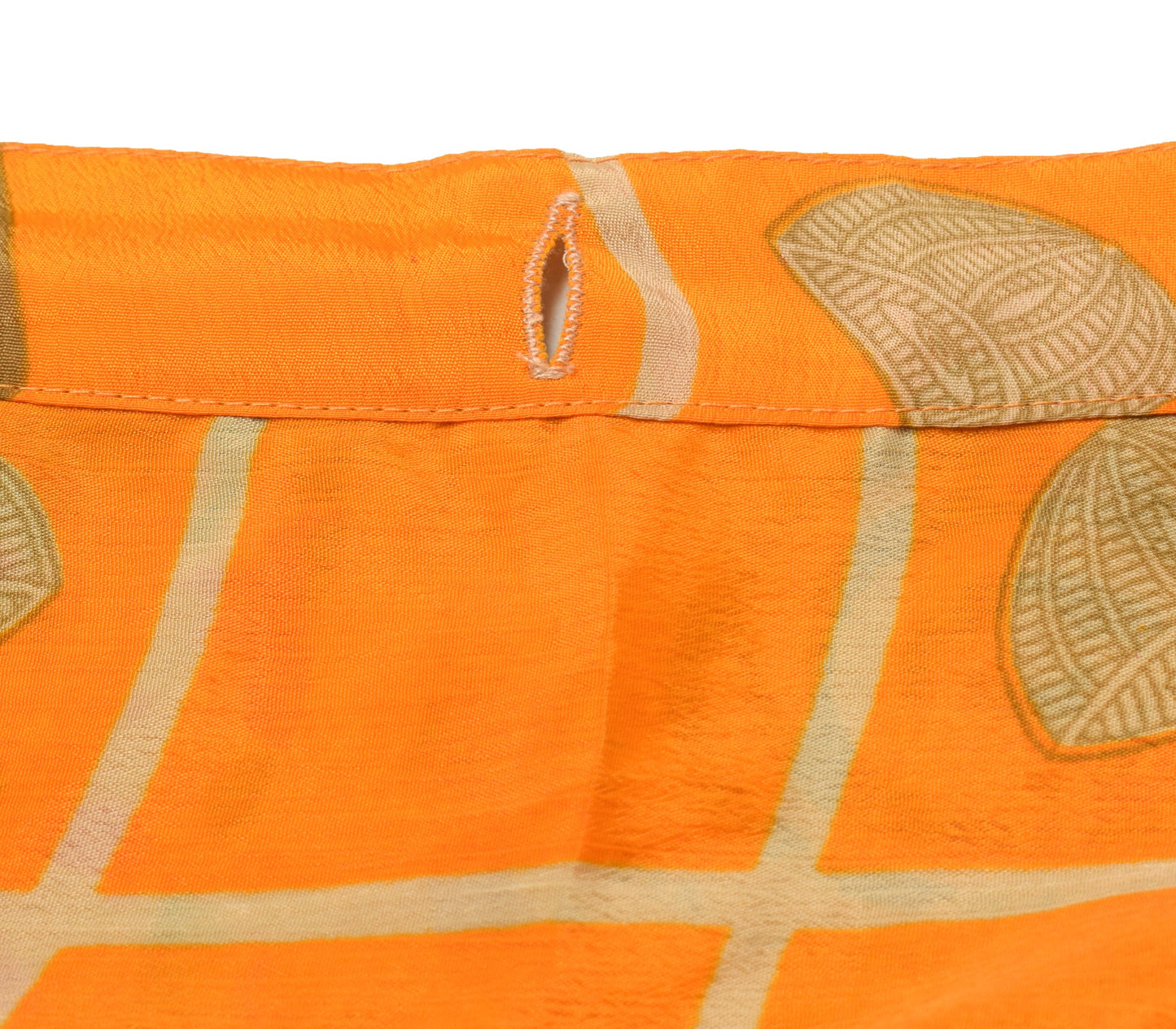 Sushila Vintage Orange Saree Magic Wrap Reversible Skirt Art Silk Beach Dress Hippie