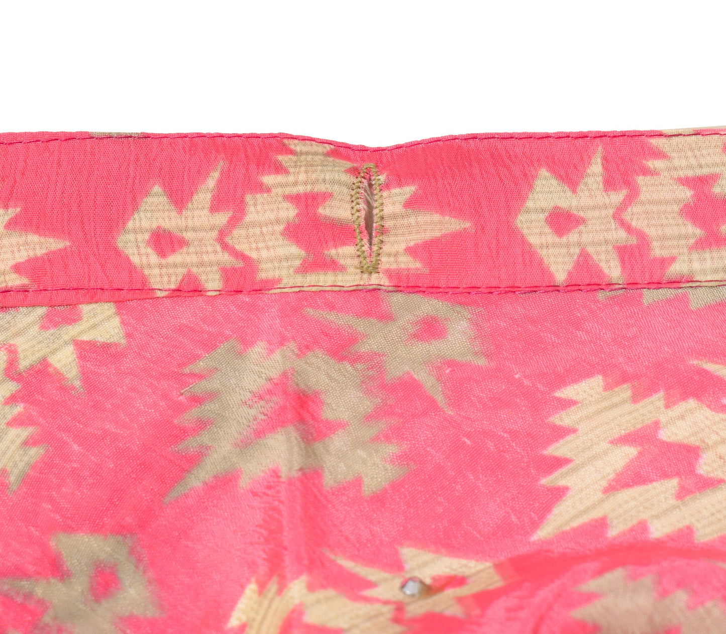 Sushila Vintage Art Silk Saree Magic Wrap Reversible Skirt Pink Beach Dress Boho
