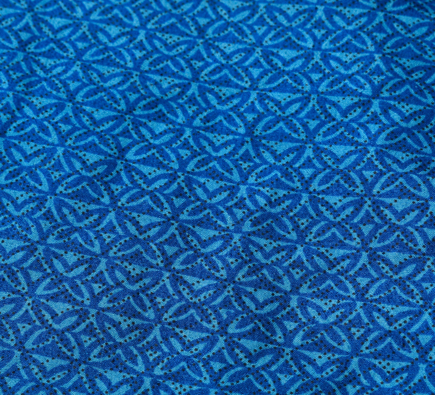 Sushila Vintage Blue Saree Magic Wrap Reversible Skirt Beach Art Silk Dress Hippie