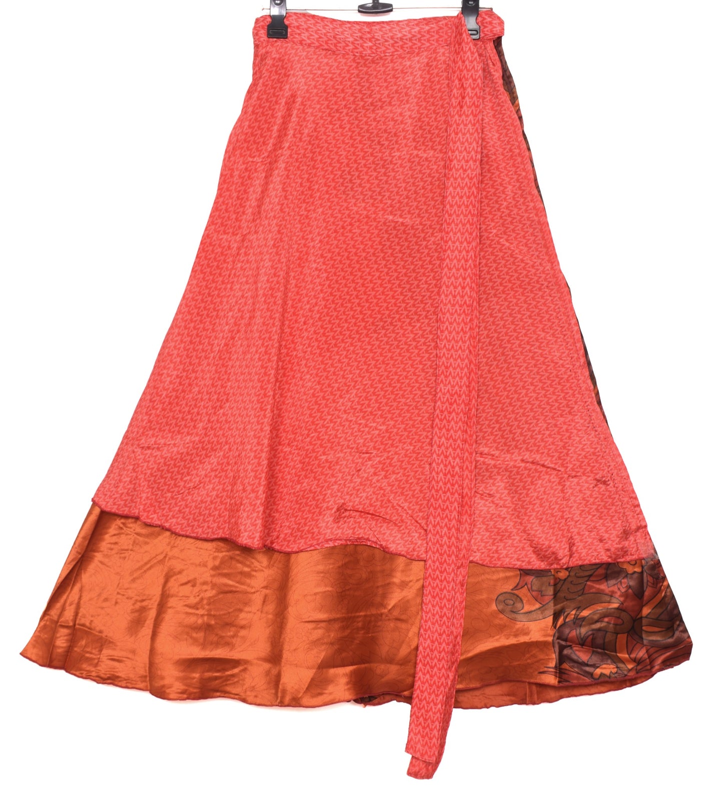 Sushila Vintage Floral Art Silk Saree Magic Wrap Reversible Skirt Beach Dress Hippie
