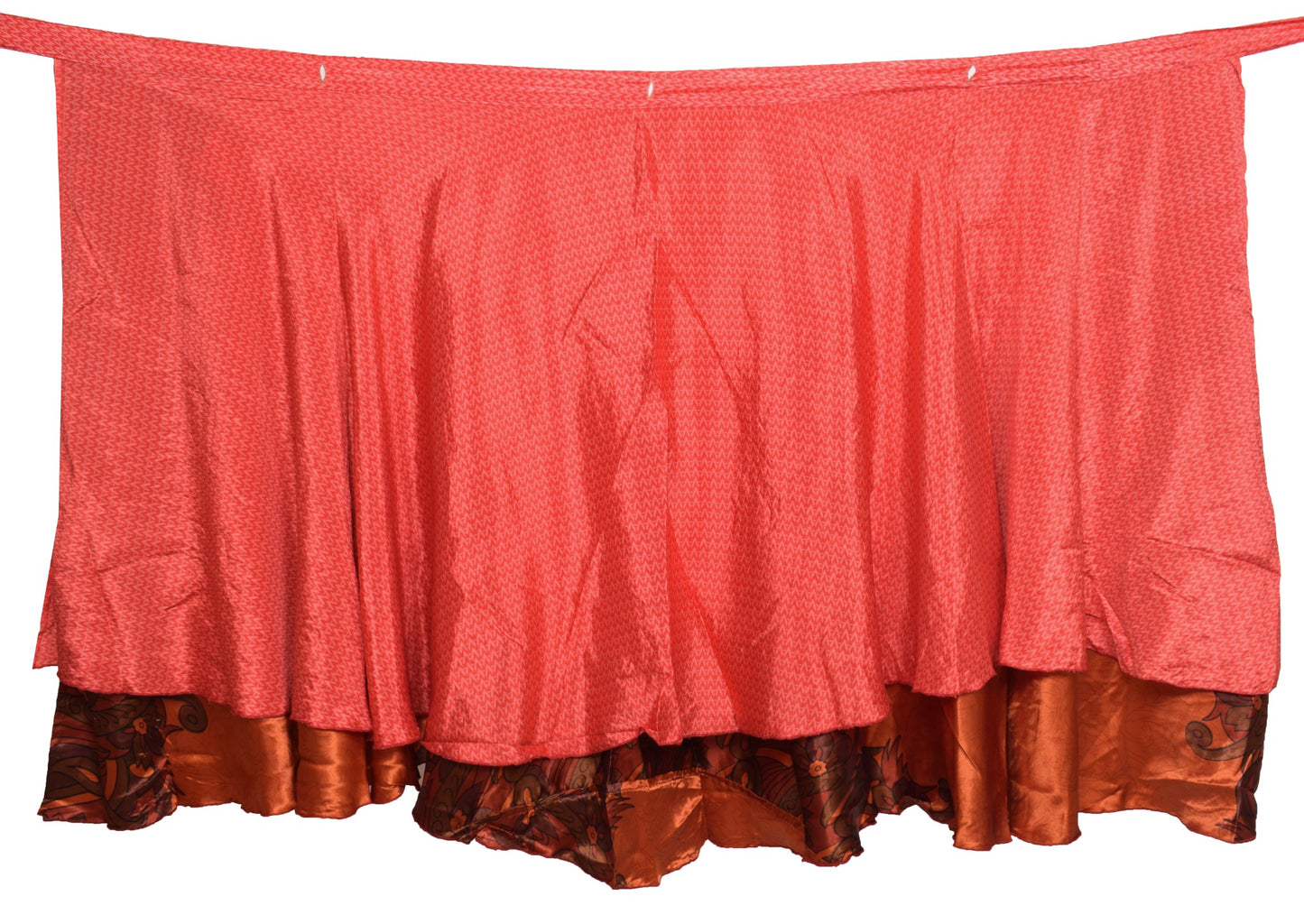 Sushila Vintage Floral Art Silk Saree Magic Wrap Reversible Skirt Beach Dress Hippie