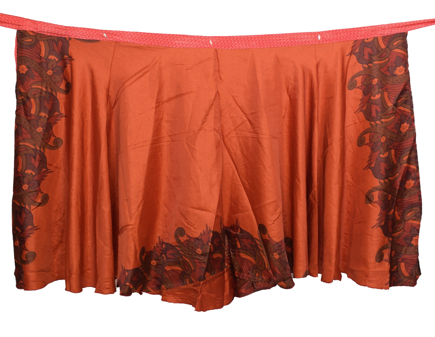Sushila Vintage Floral Art Silk Saree Magic Wrap Reversible Skirt Beach Dress Hippie