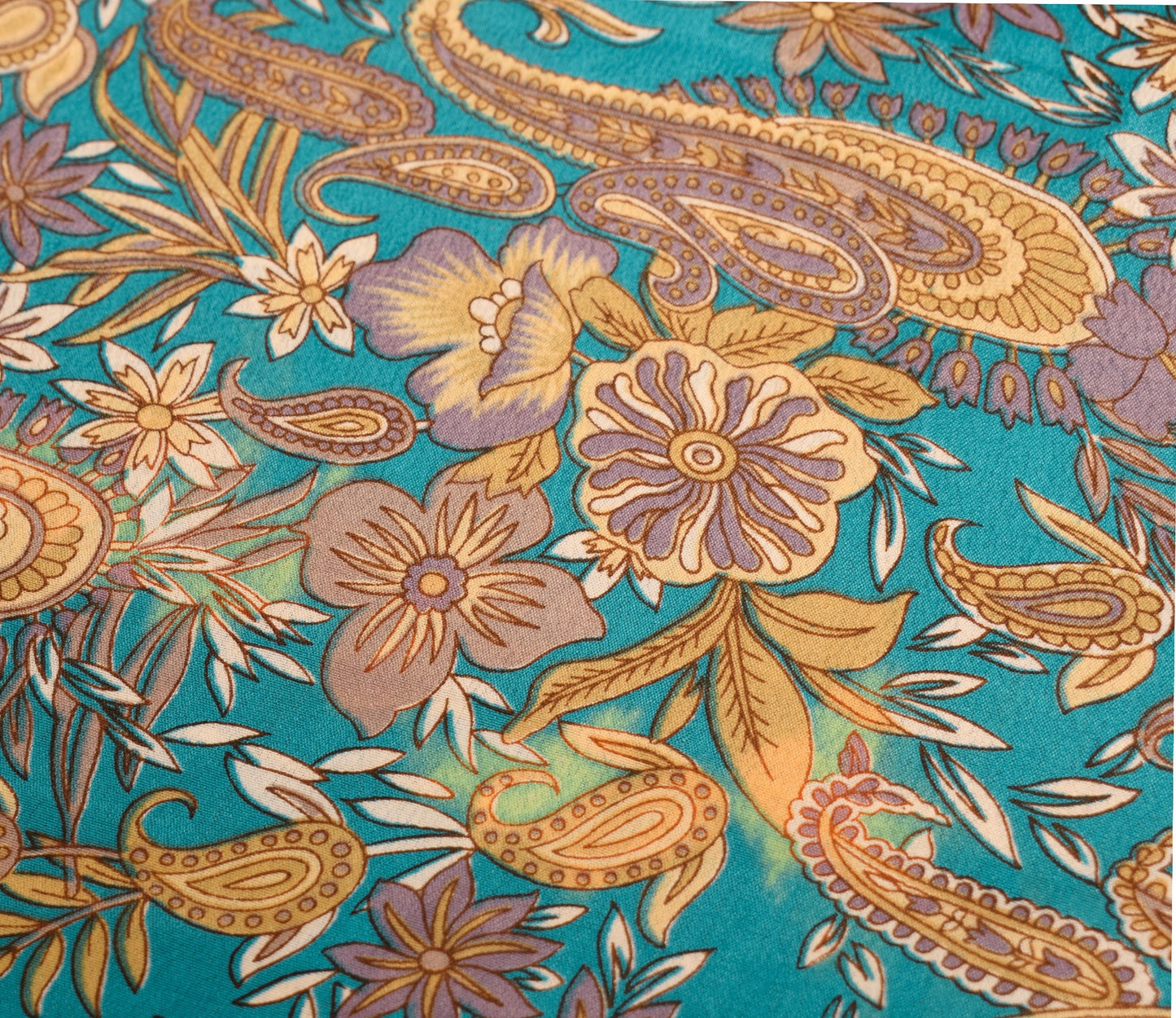 Sushila Vintage Paisley Magic Wrap Reversible Skirt Art Silk Saree Beach Dress