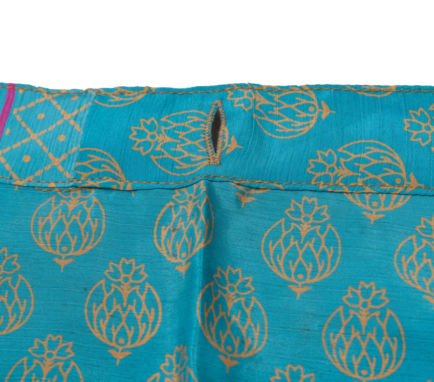 Sushila Vintage Art Silk Saree Magic Wrap Reversible Skirt Turq. Blue Beach Dress