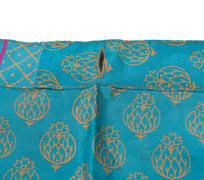Sushila Vintage Silk Saree Magic Wrap Reversible Skirt Turq. Blue Beach Dress