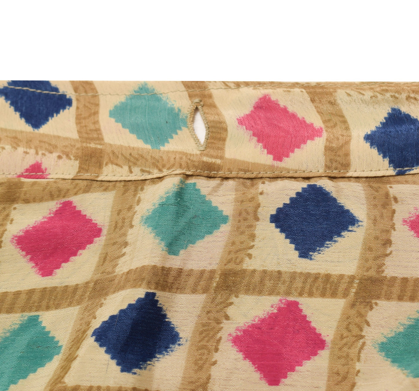 Sushila Vintage Art Silk Saree Magic Wrap Reversible Checks Print Skirt Beach Dress