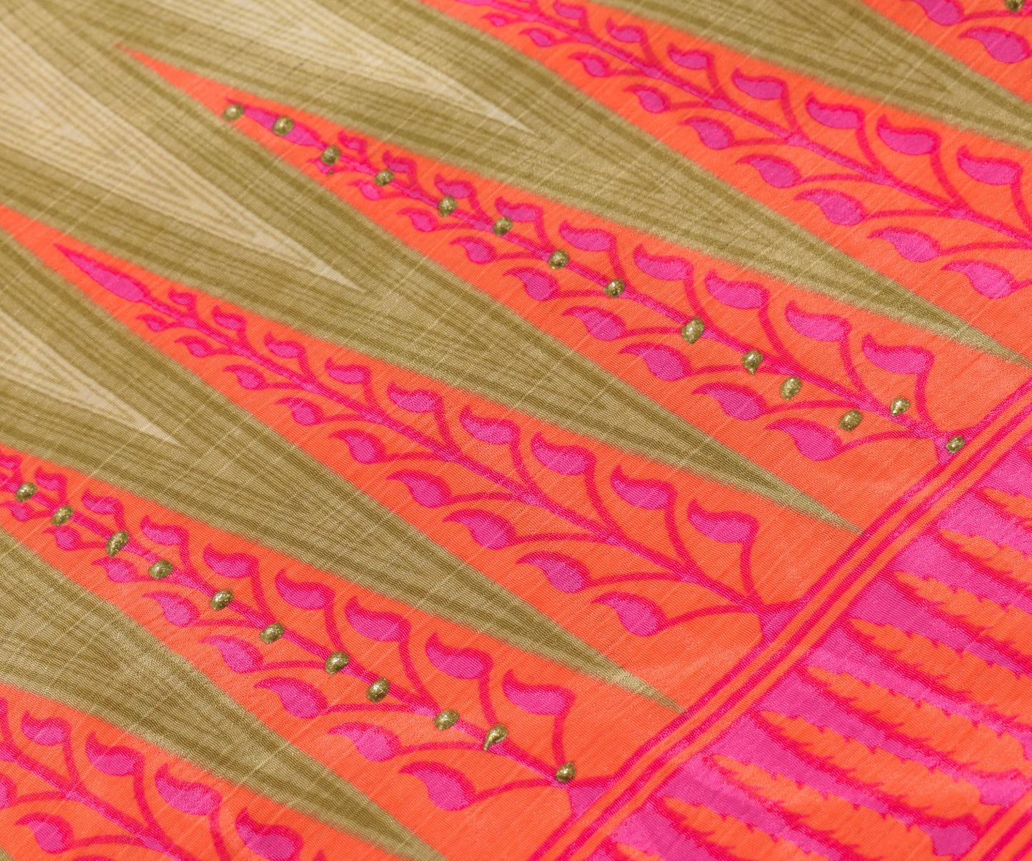 Sushila Vintage Light Brown Saree Magic Wrap Reversible Skirt Art Silk Beach Dress