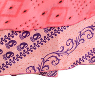 Sushila Vintage Pink Silk Saree Magic Wrap Reversible Skirt Beach Dress Floral