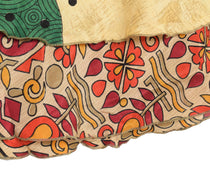 Sushila Vintage Art Silk Saree Magic Wrap Reversible 2 Layer Skirt Beach Dress