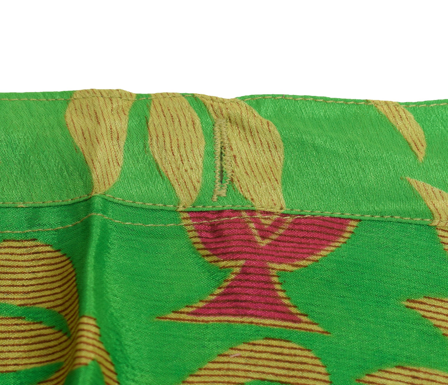 Sushila Vintage Blue Green Saree Magic Wrap Reversible Skirt Art Silk Beach Dress