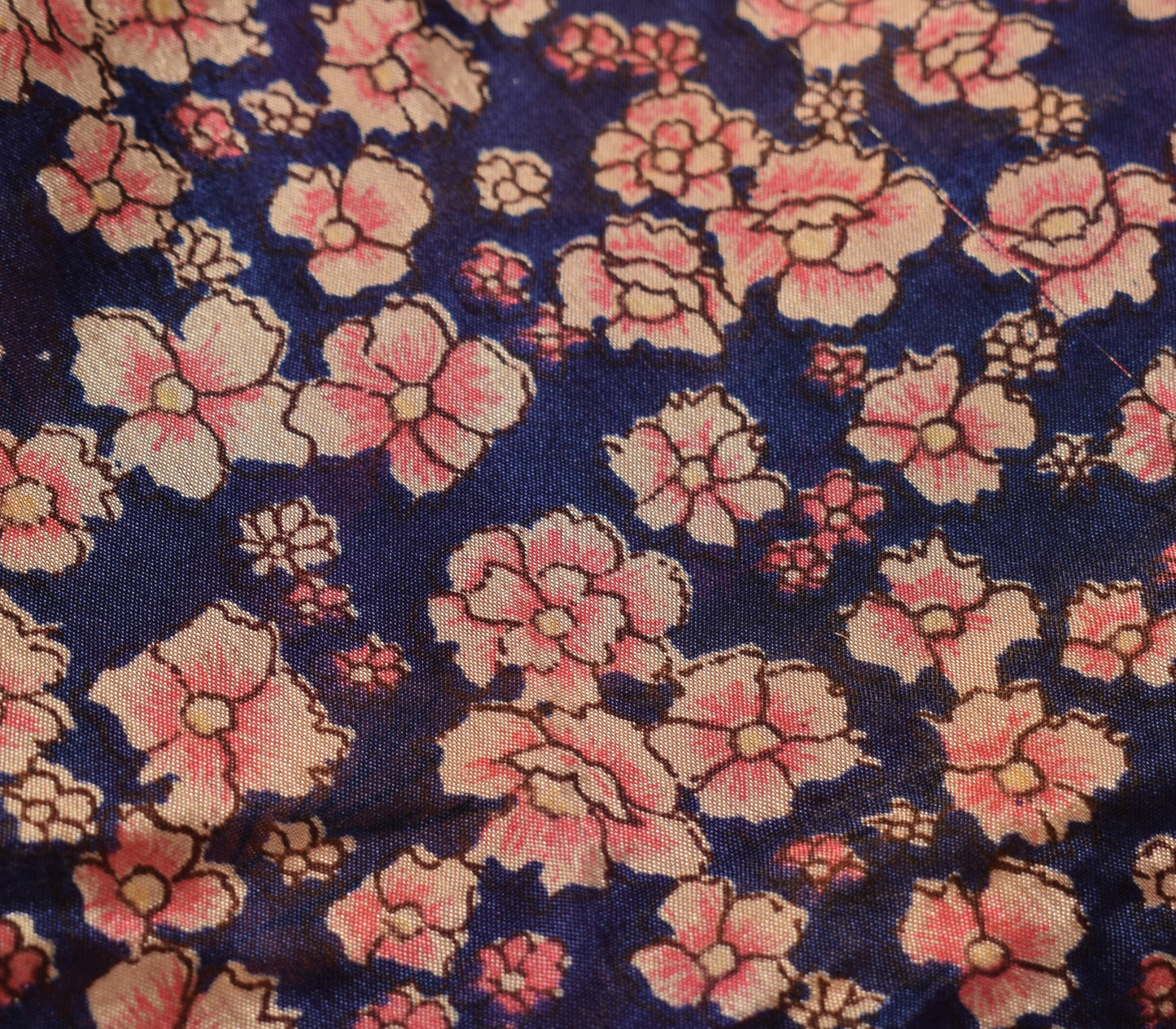 Sushila Vintage Silk Saree Magic Wrap Reversible Skirt Floral Blue Beach Dress