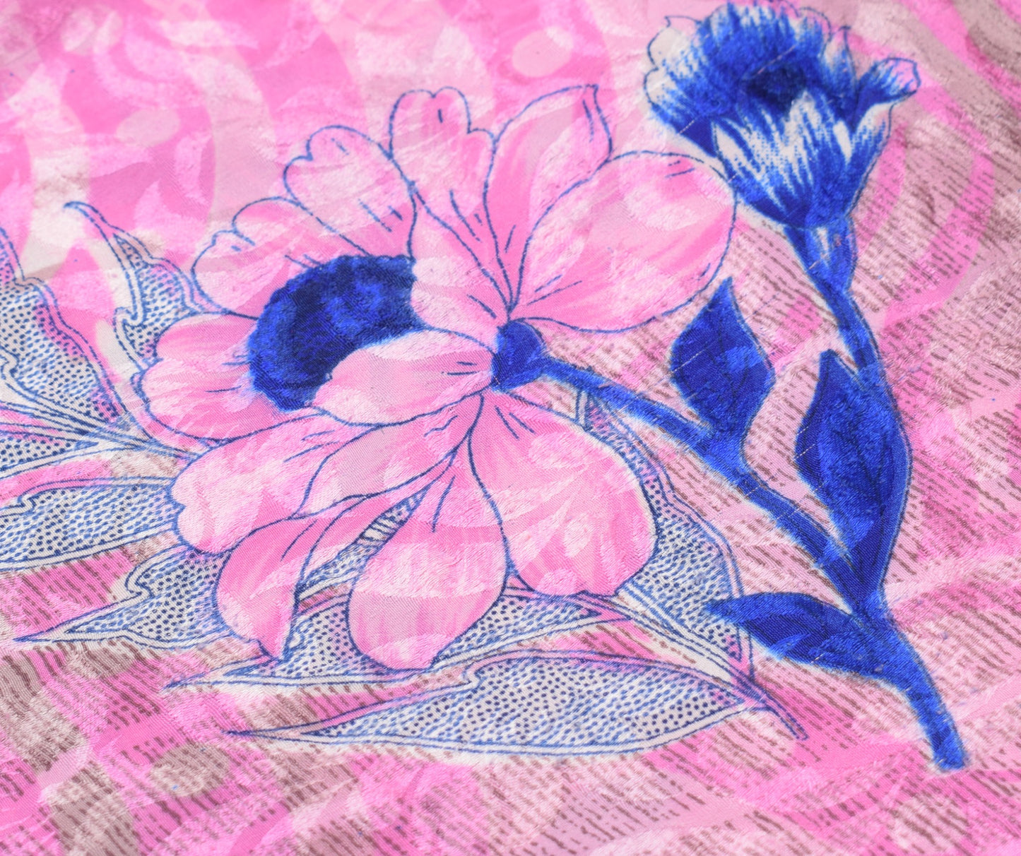 Sushila Vintage Art Silk Saree Magic Wrap Reversible Skirt Beach Dress Pink Clothing