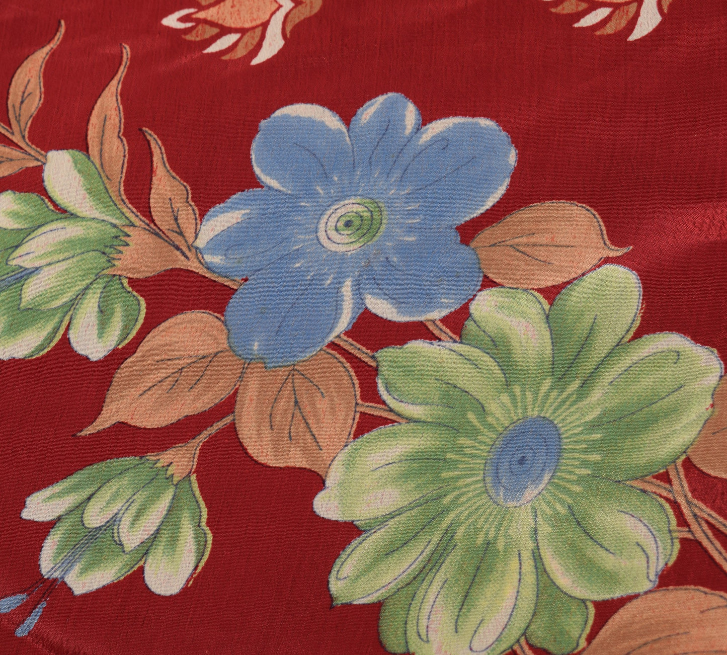 Sushila Vintage Art Silk Saree Magic Wrap Reversible Skirt Beach Dress Floral Maroon