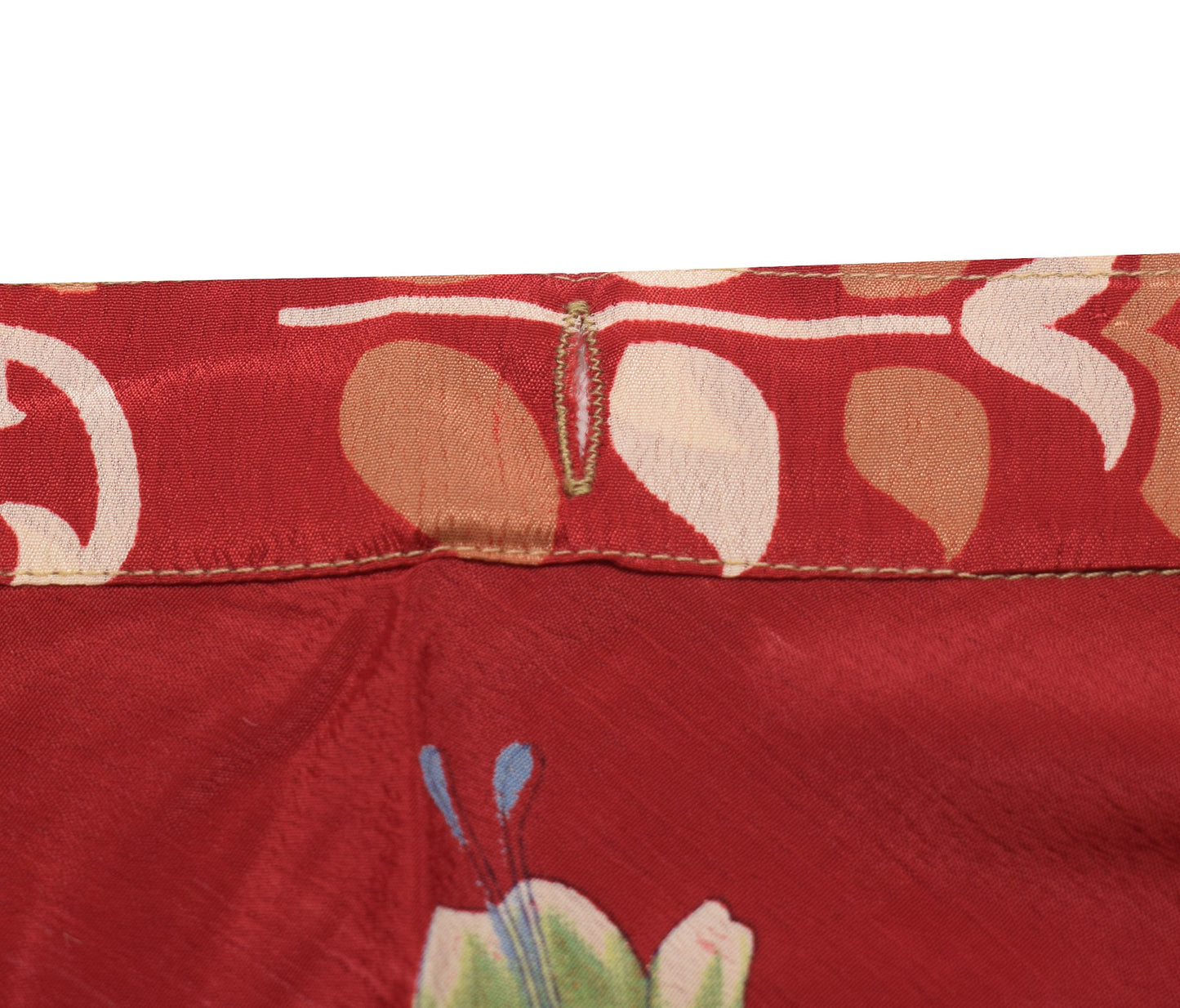 Sushila Vintage Art Silk Saree Magic Wrap Reversible Skirt Beach Dress Floral Maroon