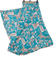 Sushila Vintage Teal Blue Silk Saree Magic Wrap Reversible Skirt Beach Dress