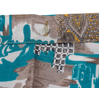 Sushila Vintage Teal Blue Silk Saree Magic Wrap Reversible Skirt Beach Dress
