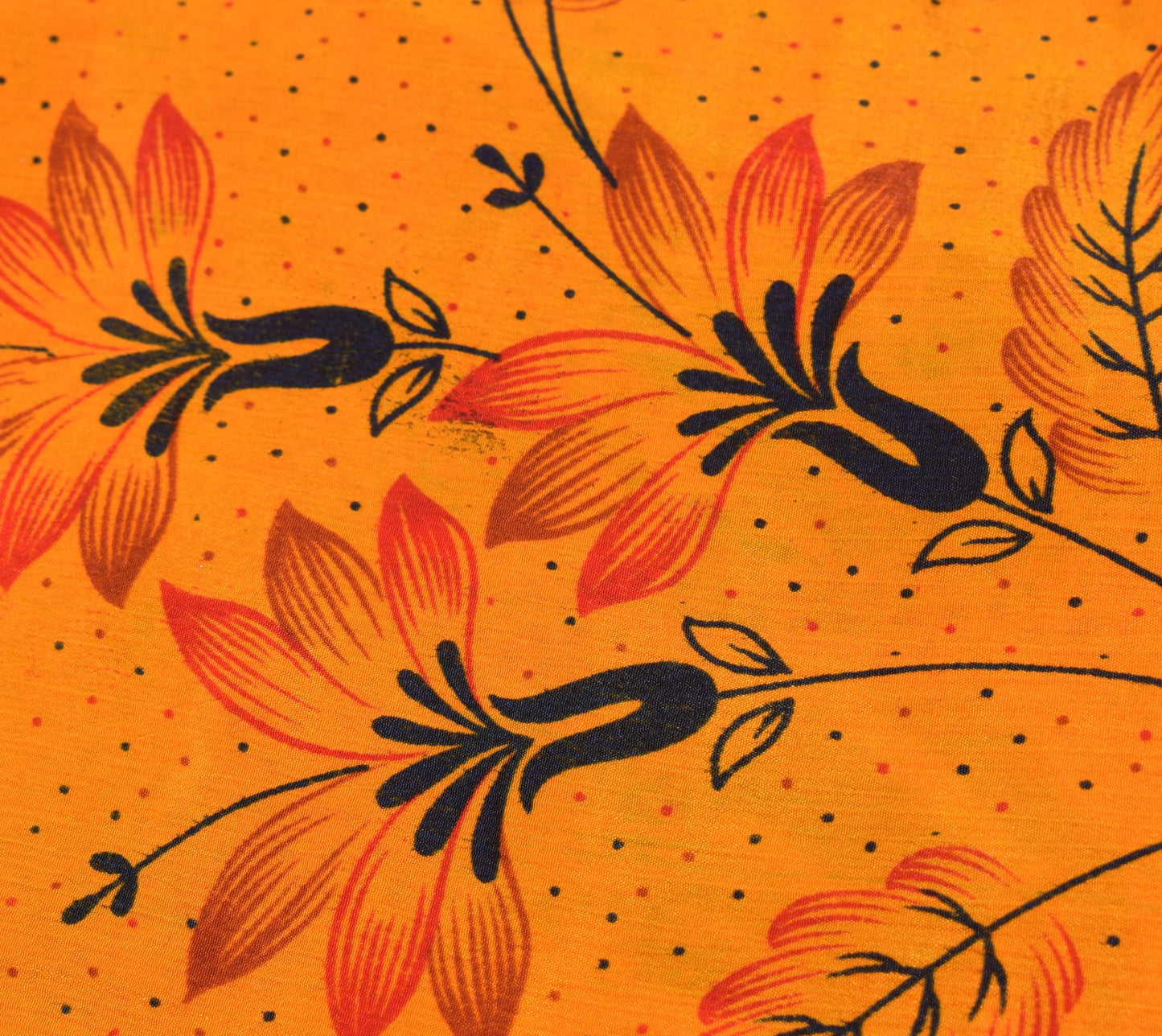 Sushila Vintage Floral Art Silk Saree Magic Wrap Reversible Skirt Yellow Beach Dress