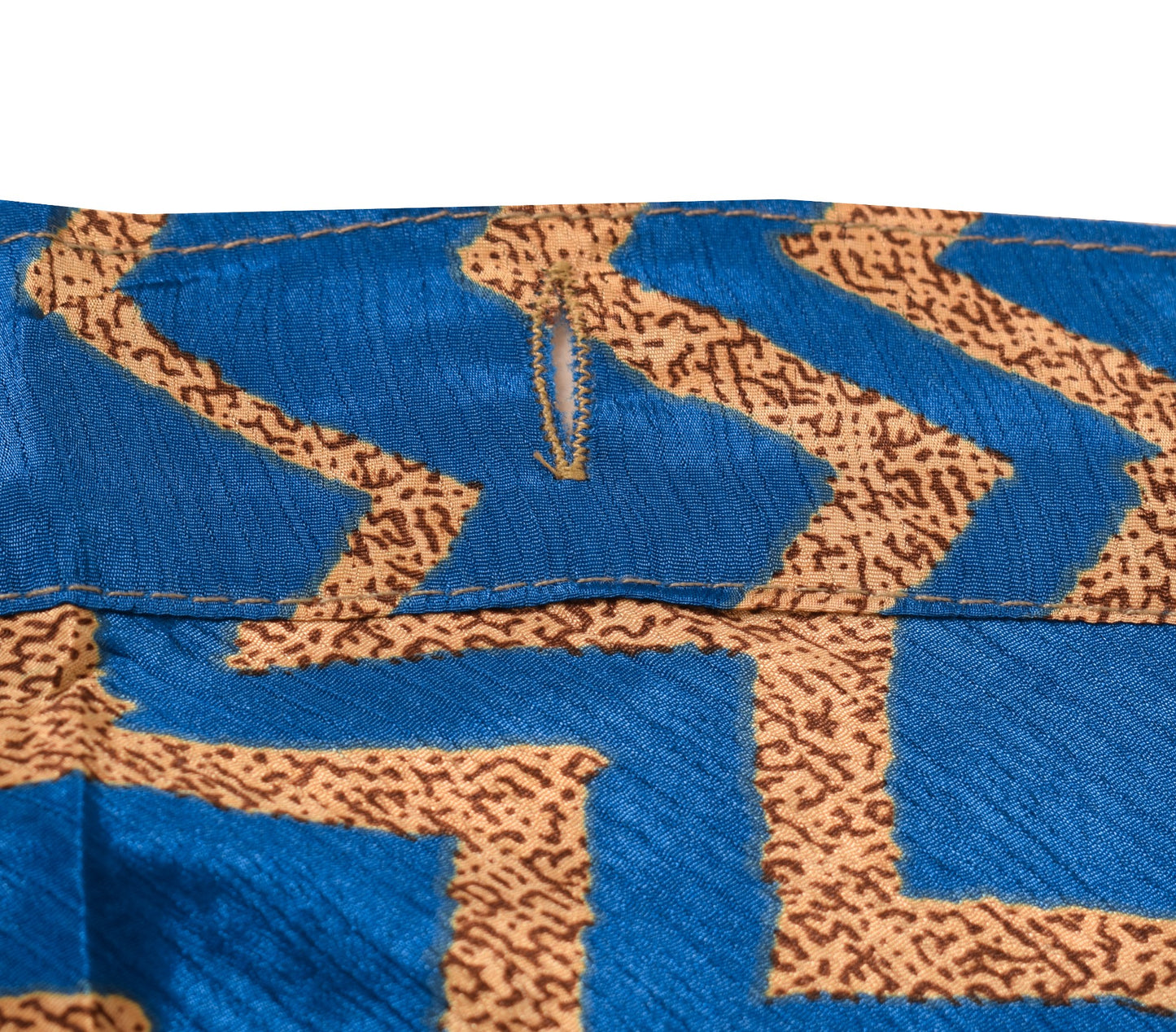Sushila Vintage Blue Art Silk Saree Magic Wrap 2 Layer Reversible Skirt Beach Dress