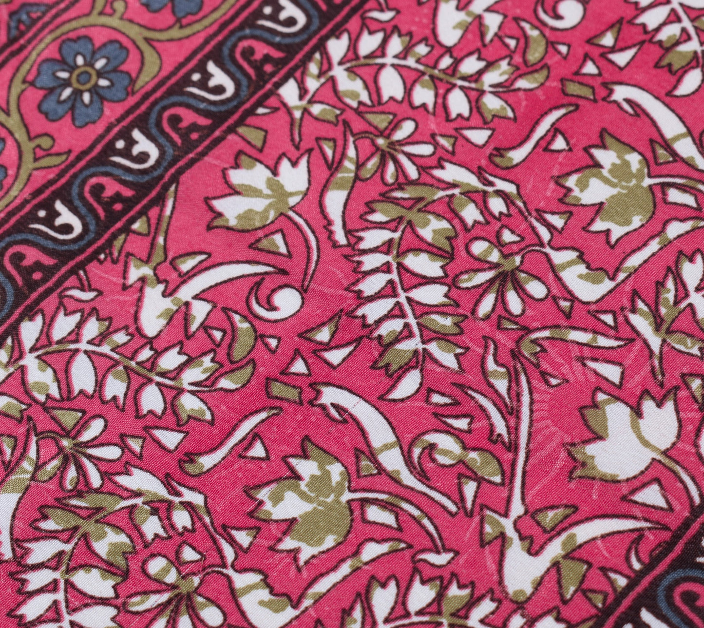 Sushila Vintage Pink Saree Magic Wrap Reversible Skirt Beach Art Silk Dress Clothing